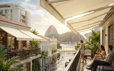 Toldos articulados em Botafogo: mais controle, conforto e uso inteligente dos espaços